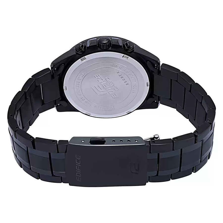 Casio EX414 Edifice Analog Quartz Men’s Chronograph Watch with Black Dial & Stainless Steel Bracelet