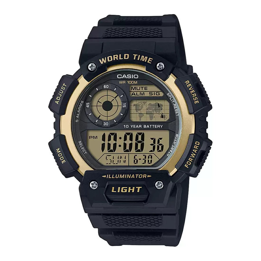 Casio D151 Youth Series Digital Quartz Men’s Watch with World Time & 10-Year Battery