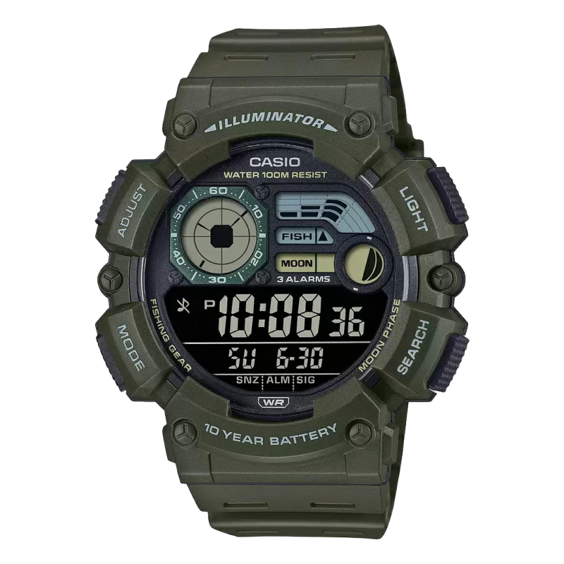 Casio D350 Youth Digital Green Resin Strap Men's Watch