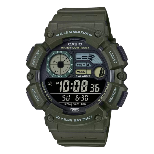 Casio D350 Youth Digital Green Resin Strap Men's Watch