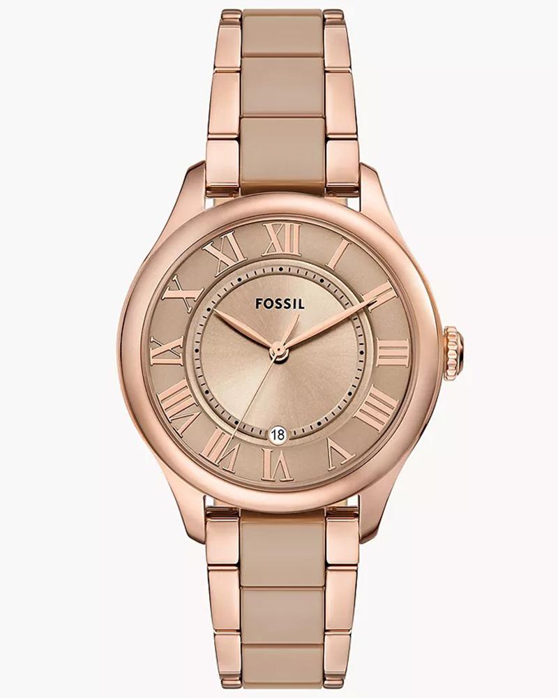 Fossil CE1133 Women Quartz Brown Dial Rose-Gold & Brown Ceramic Gilmore Watch (Copy)
