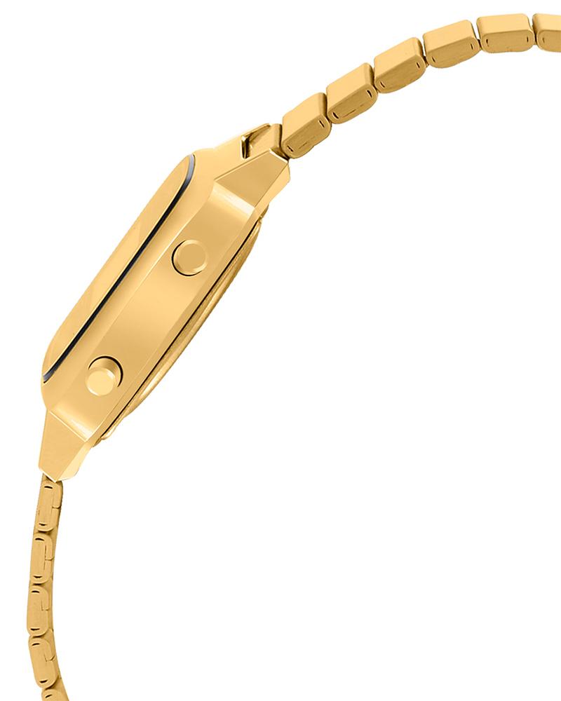 Casio D124 Vintage Digital Women’s Watch – Quartz Digital with Golden Stainless Steel Bracelet