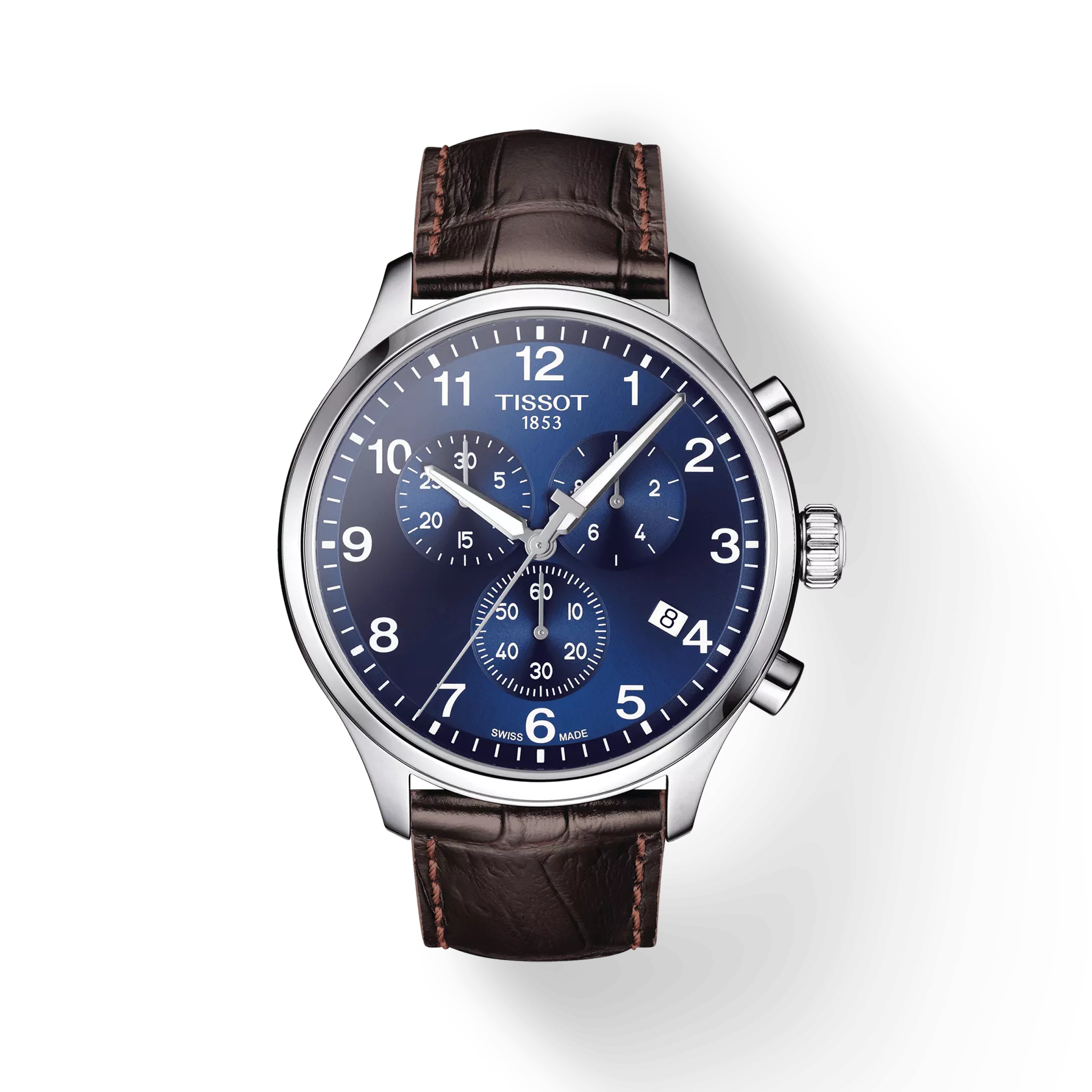 Tissot CHRONO XL T1166171604700 Quartz Analog Blue Dial Chronograph Brown Leather Strap Watch For Men