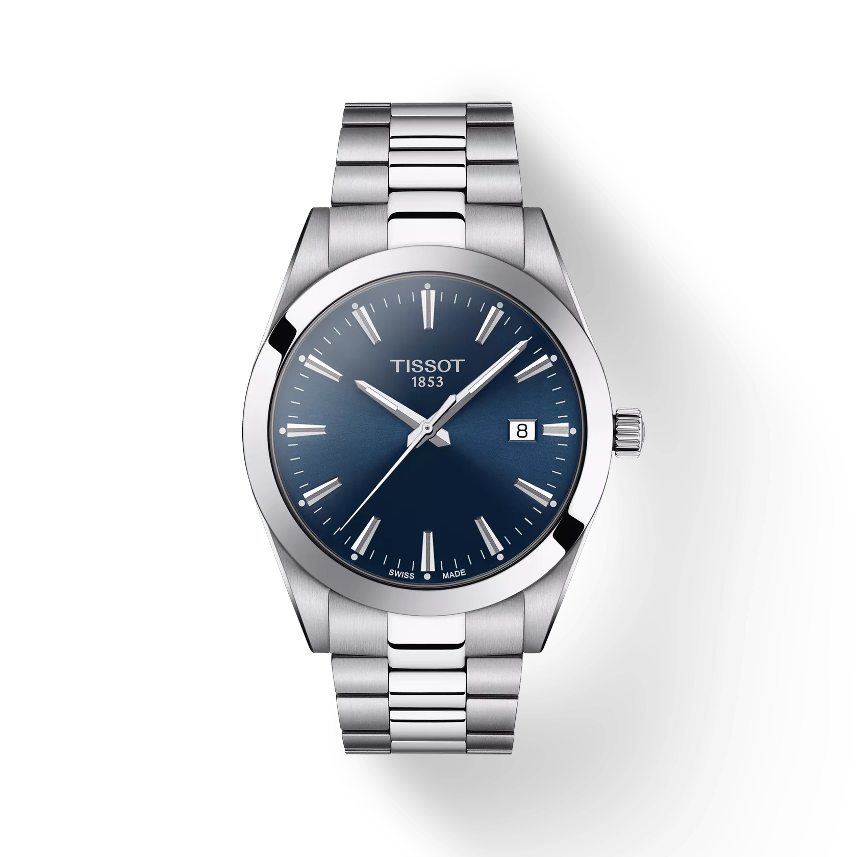 Tissot T1274101104100 Blue Dial 40 mm Men’s Swiss Quartz Gentleman Watch – Stainless Steel Case & Bracelet, Domed Sapphire Crystal