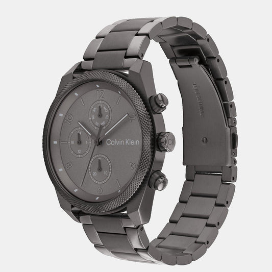 Calvin Klein 25200462 Men’s Quartz Chronograph Watch with Grey Dial, Grey Stainless Steel Strap