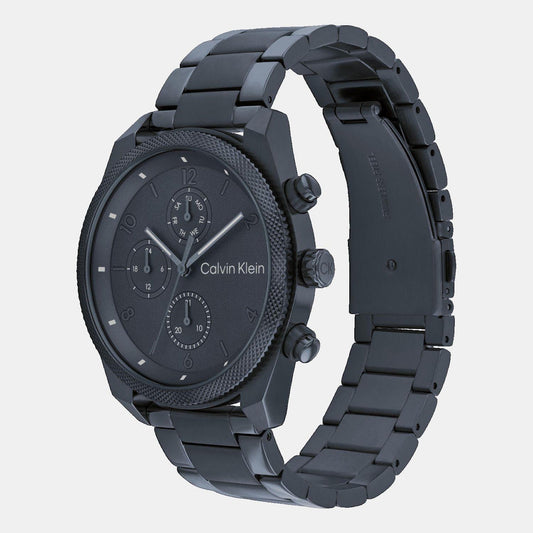 Calvin Klein 25200463 Men’s Quartz Chronograph Watch with Blue Dial, Blue Stainless Steel Strap