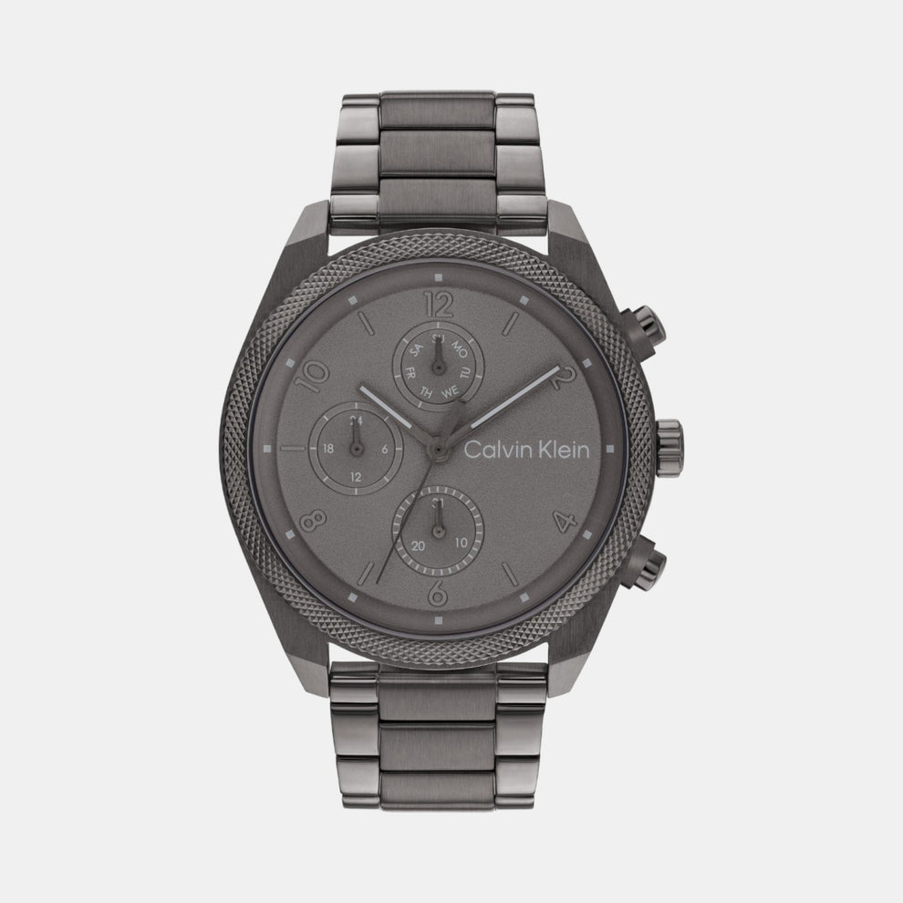 Calvin Klein 25200462 Men’s Quartz Chronograph Watch with Grey Dial, Grey Stainless Steel Strap