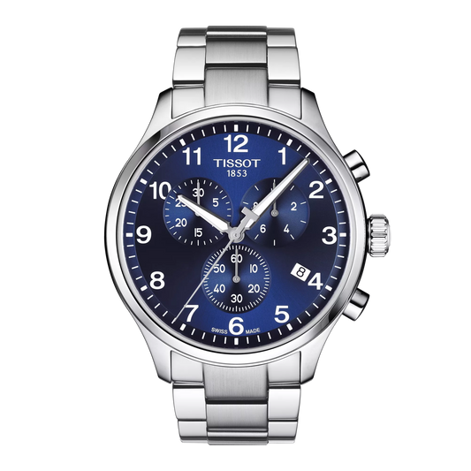 Tissot 1166171104701 Chrono XL Classic Swiss Quartz Chronograph Blue Dial Stainless Steel Men's Watch