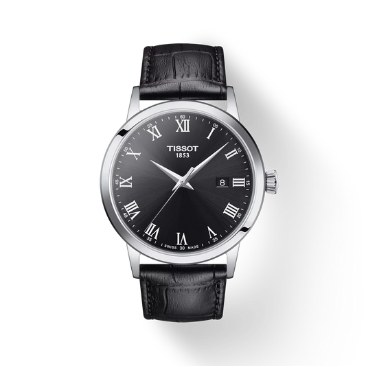 Tissot T1294101605300 Black Dial 42 mm Men’s Swiss Quartz Classic Dream Watch – Stainless Steel Case, Black Leather Strap, Sapphire Crystal
