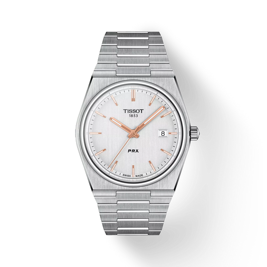 Tissot T1374101103100 Silver Dial 40 mm Men’s Swiss Quartz PRX Watch – Stainless Steel Case & Bracelet, Sapphire Crystal