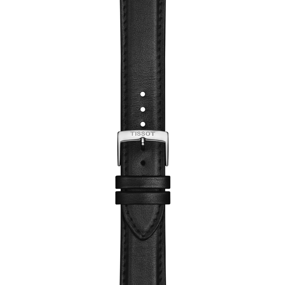 Tissot T1434101604100 Men Analog Quartz Watch with Blue Dial, Black Leather Strap & Stainless Steel Case