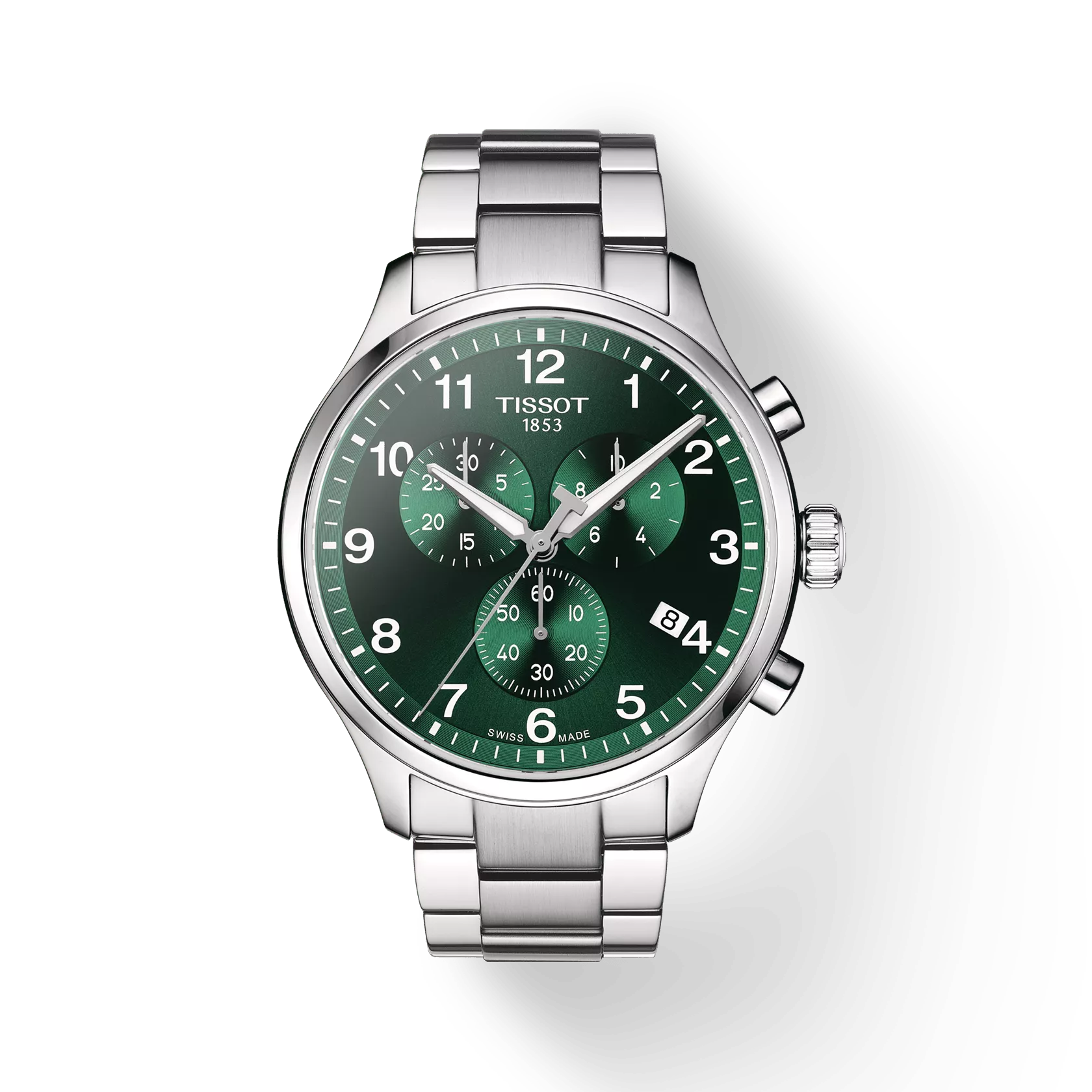 Tissot T1166171109200 Chrono XL Classic Quartz Analog Green Dial 45mm Stainless Steel Case Stainless Steel Bracelet Male Watch