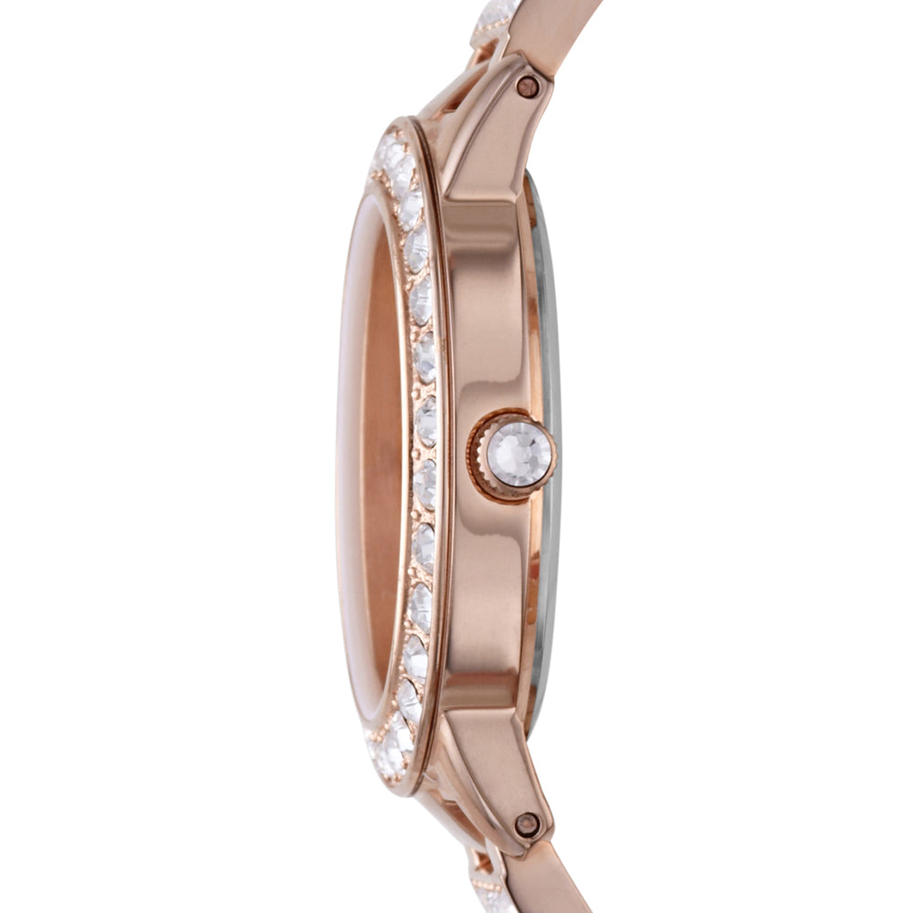 Fossil ES3020I Women's Quartz Analog Watch Rose Gold Dial Rose Gold Stainless Steel Strap