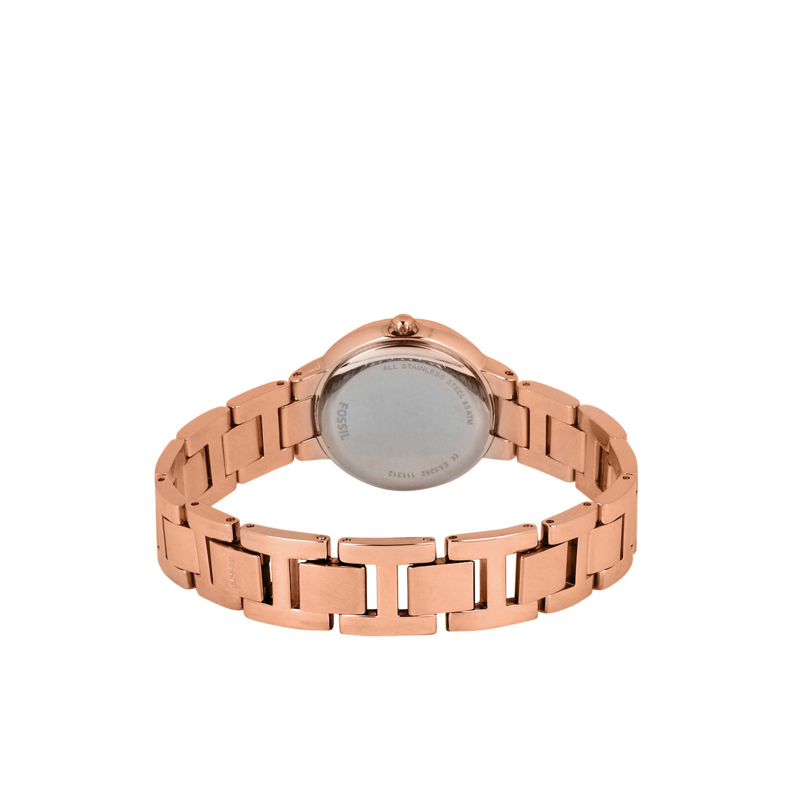 Fossil ES3284I Women's Quartz Analog Watch Silver Dial Rose Gold Stainless Steel Strap