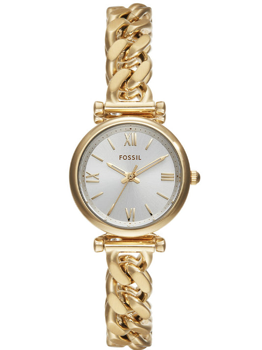 Fossil ES5329 Women's Quartz Analog Watch Silver Dial Gold Stainless Steel Strap