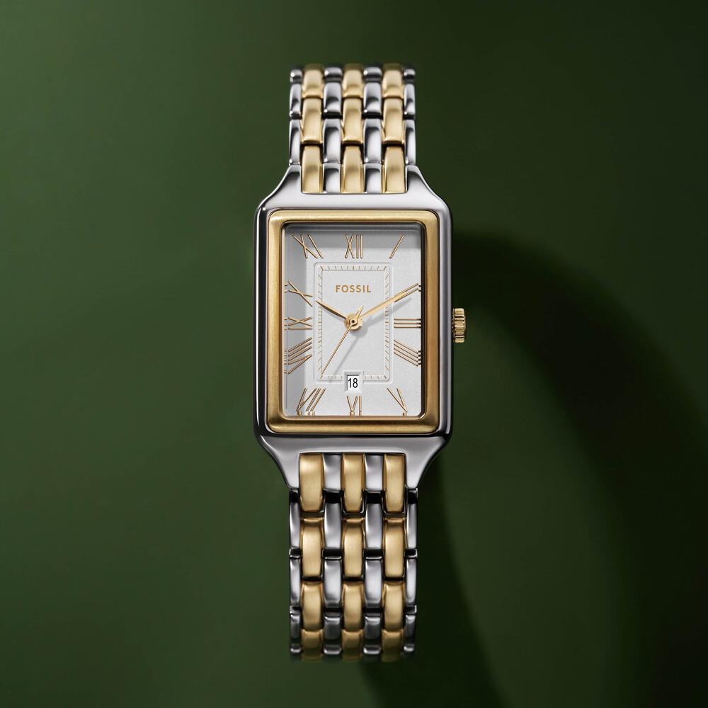 Fossil ES5368I Women's Quartz Analog Watch Silver Dial Two-Tone Stainless Steel Strap