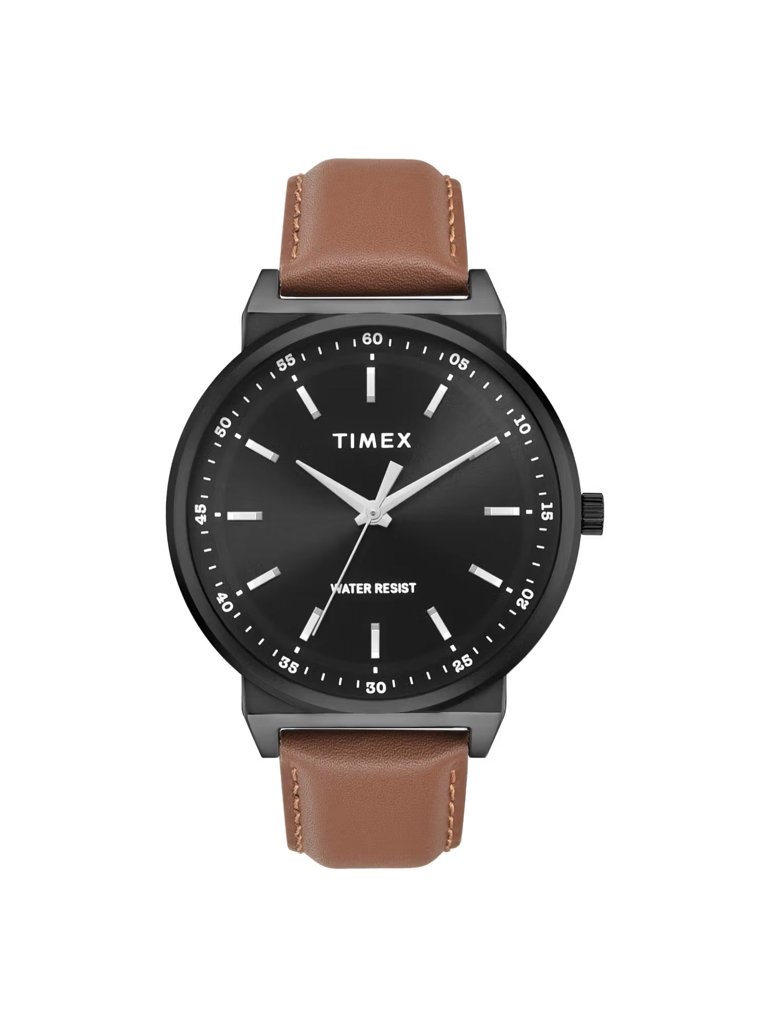 Timex TWTG14700T Trendline Black Dial Men's Tan Leather Analog Watch