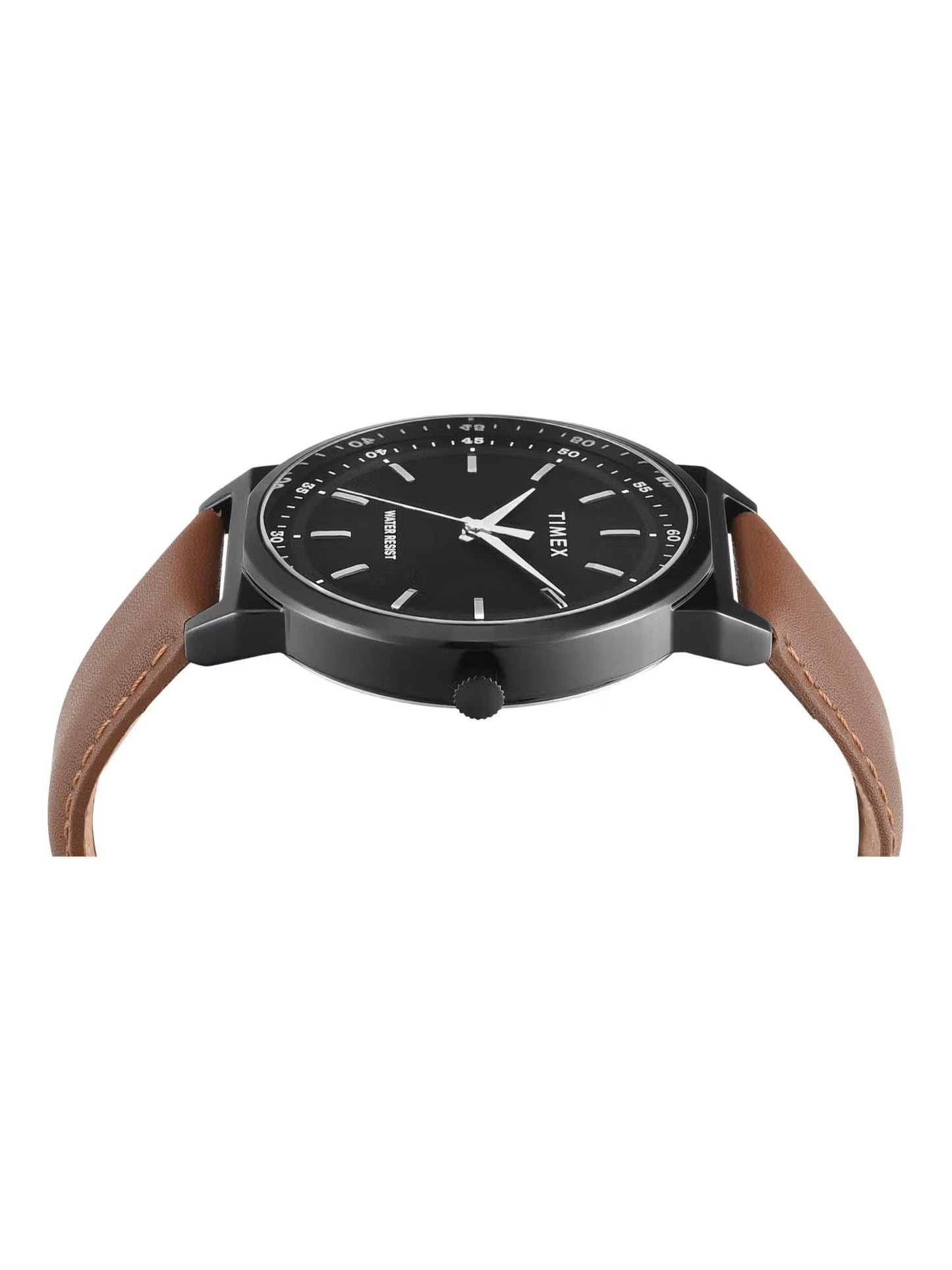 Timex TWTG14700T Trendline Black Dial Men's Tan Leather Analog Watch