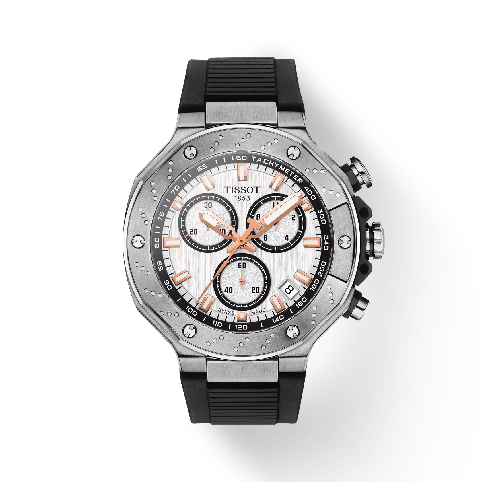 Tissot T1414171701100 T-Race Men Analog Quartz Chronograph White Dial Watch