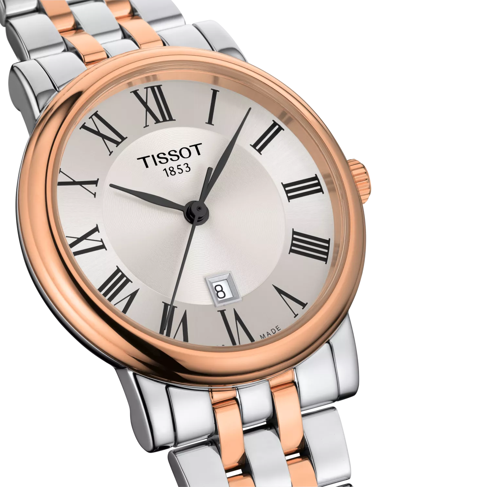 Tissot T1222102203301 Silver Dial 30 mm Women’s Swiss Quartz Carson Premium Watch – Rose Gold PVD & Stainless Steel Bracelet, Sapphire Crystal