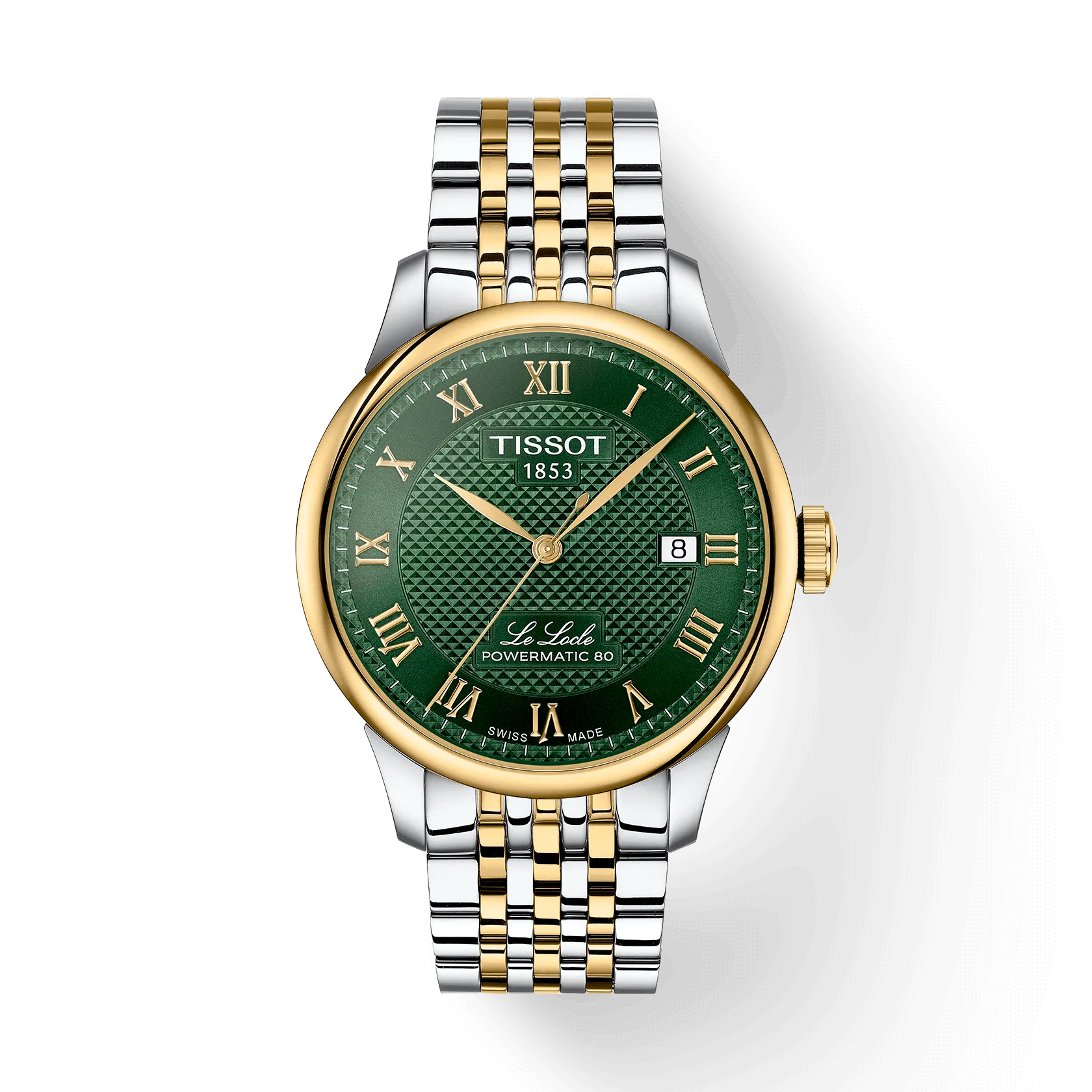 Tissot T0064072209300 Le Locle Swiss Automatic Green Dial 39.3 mm Two‑Tone Stainless Steel Case Two‑Tone Stainless Steel Bracelet Male Watch