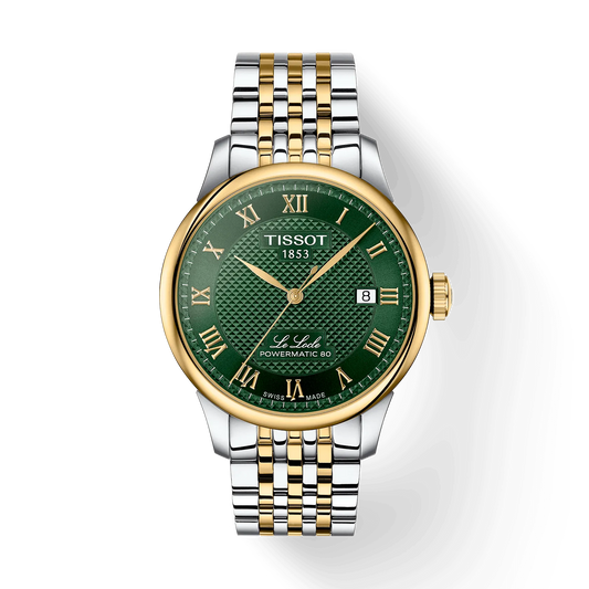 Tissot T0064072209300 Le Locle Swiss Automatic Green Dial 39.3 mm Two‑Tone Stainless Steel Case Two‑Tone Stainless Steel Bracelet Male Watch