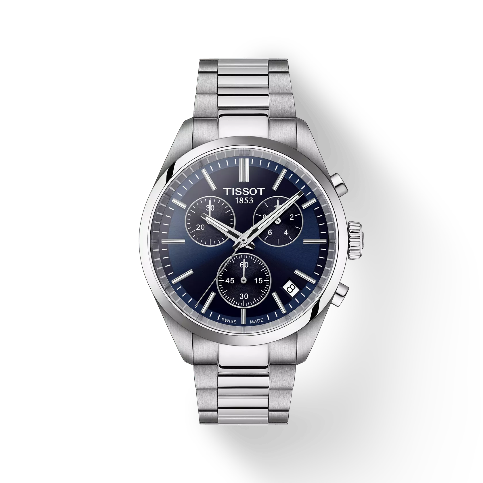Tissot T1504171104100 PR 100 Swiss Quartz Analog Blue Dial 40mm Stainless Steel Case Stainless Steel Bracelet Male Chronograph Watch