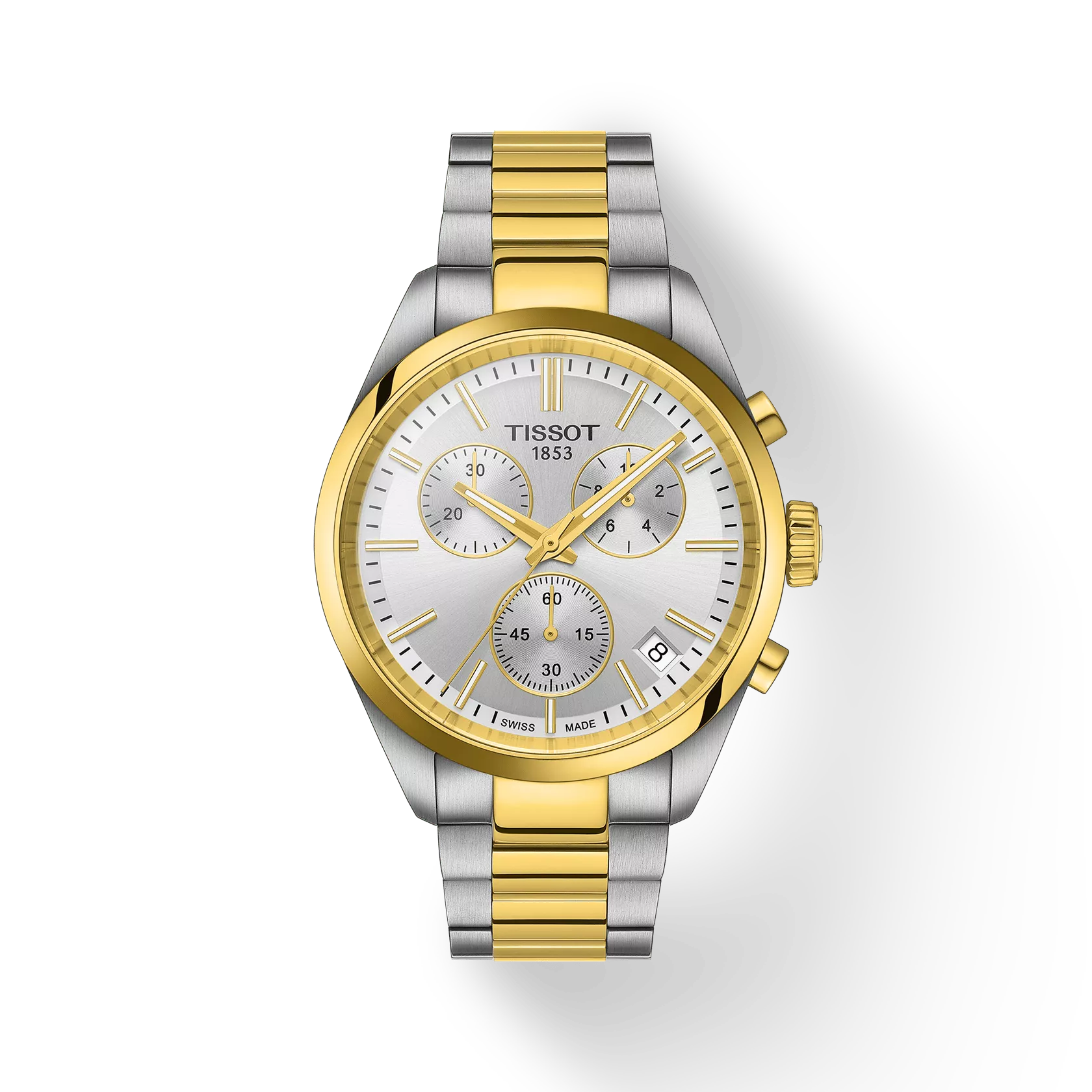 Tissot T1504172203100 PR 100 Men Analog Quartz Chronograph Silver Dial Two‑Tone Watch