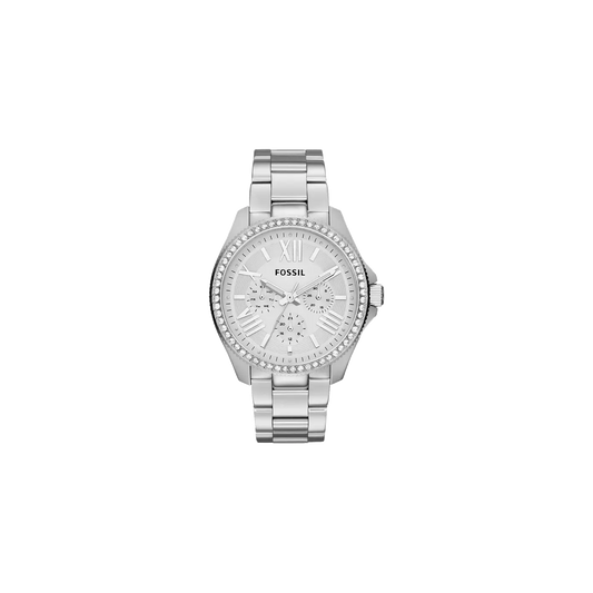 Fossil AM4481I Women's Quartz Analog Watch White Dial Rose Gold Stainless Steel Strap