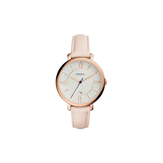 Fossil ES3988 Women's Quartz Analog Watch Silver Dial Beige Leather Strap