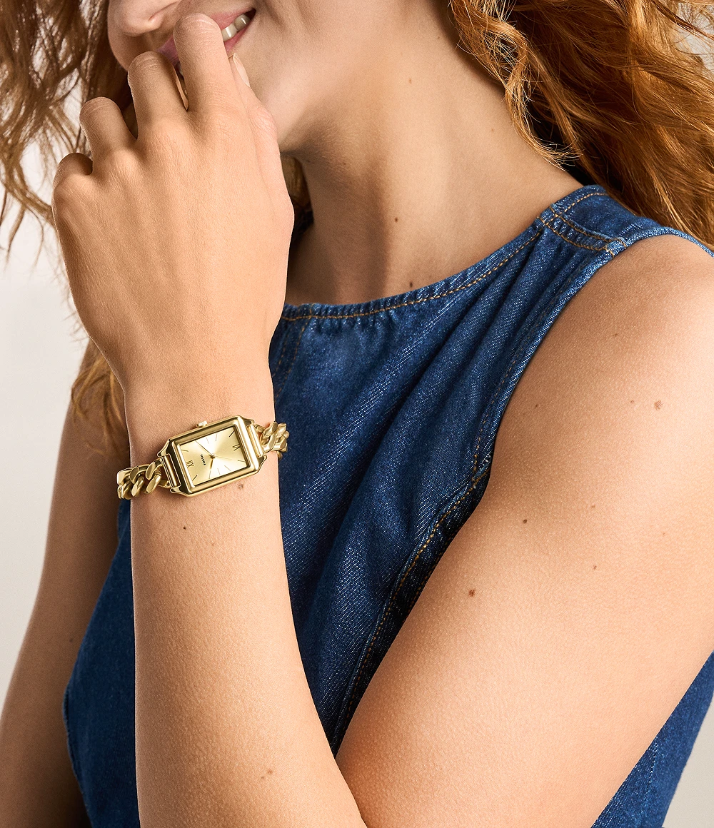 Fossil ES5478I Women's Quartz Analog Watch Gold Dial Gold Stainless Steel Strap