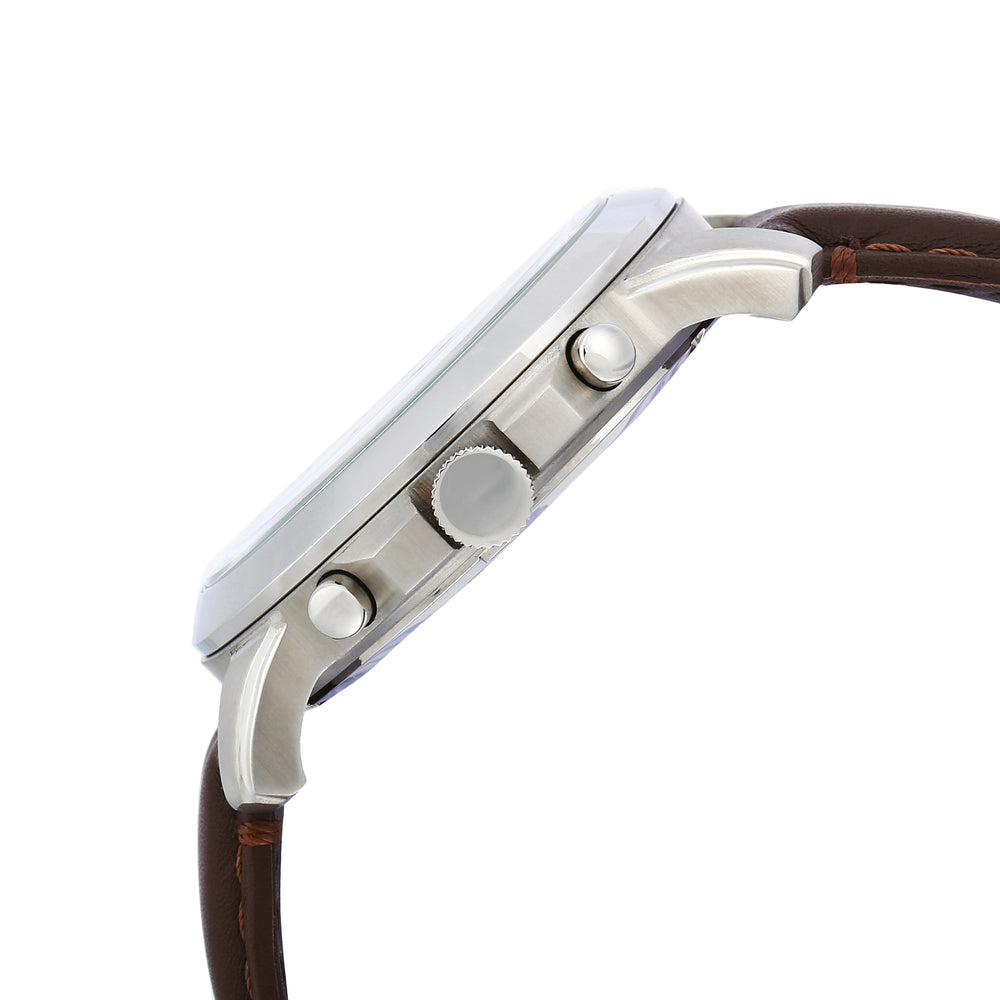 Fossil FS4735I Men's Quartz Chronograph Watch Cream Dial Brown Leather Strap