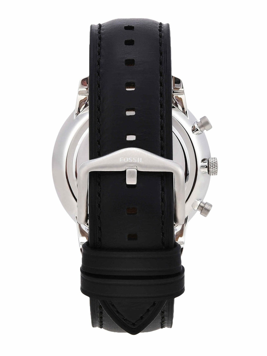 Fossil FS5452I Men's Quartz Chronograph Watch Black Dial Black Leather Strap