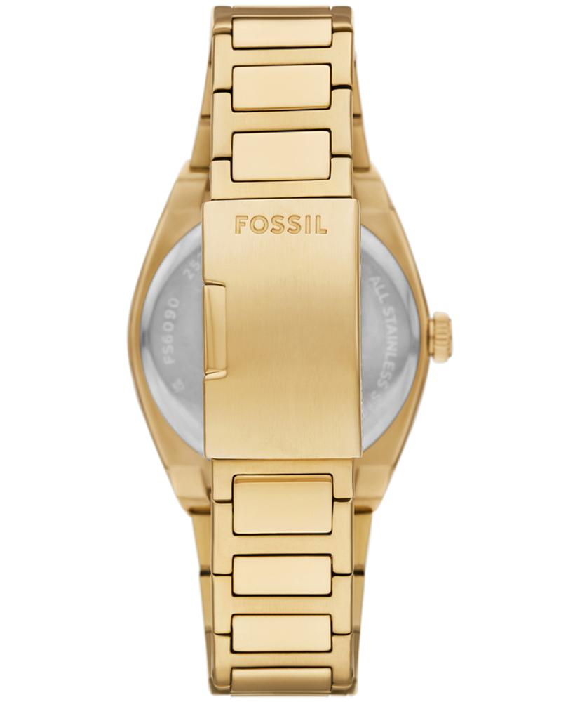 Fossil FS6090 Men's Quartz Analog Watch Green Dial Gold Stainless Steel Strap