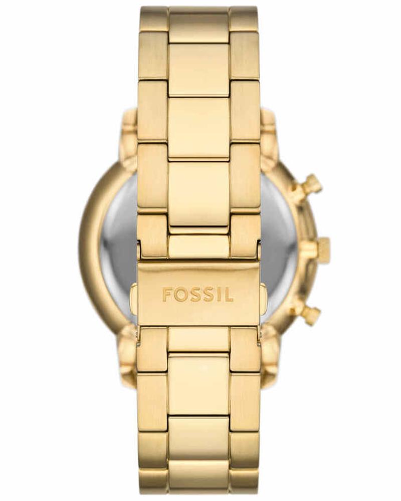 Fossil FS6093I Men's Quartz Chronograph Watch Black Dial Gold Stainless Steel Strap