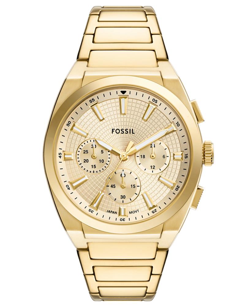 Fossil FS6119I Men's Quartz Chronograph Watch Gold Dial Gold Stainless Steel Strap