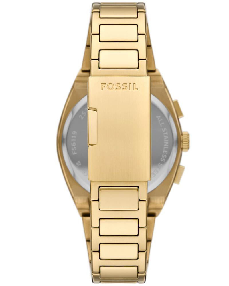 Fossil FS6119I Men's Quartz Chronograph Watch Gold Dial Gold Stainless Steel Strap