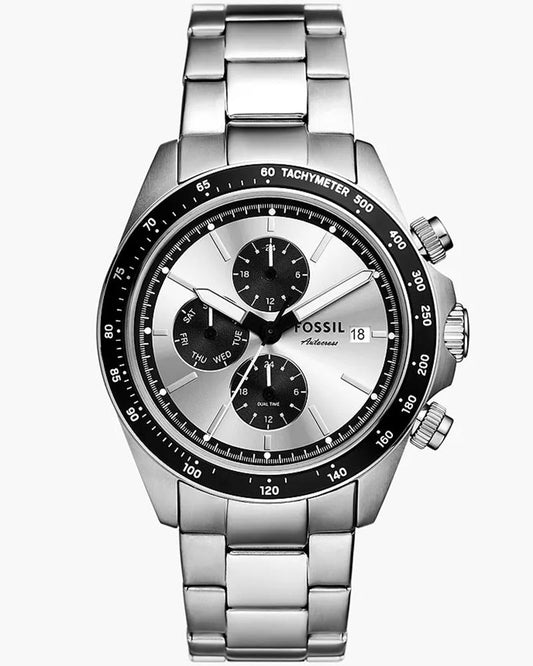 Fossil- FS6124 Autocross Multifunction Watch Silver Stainless Steel Multifunction Analog Quartz Watch For Male