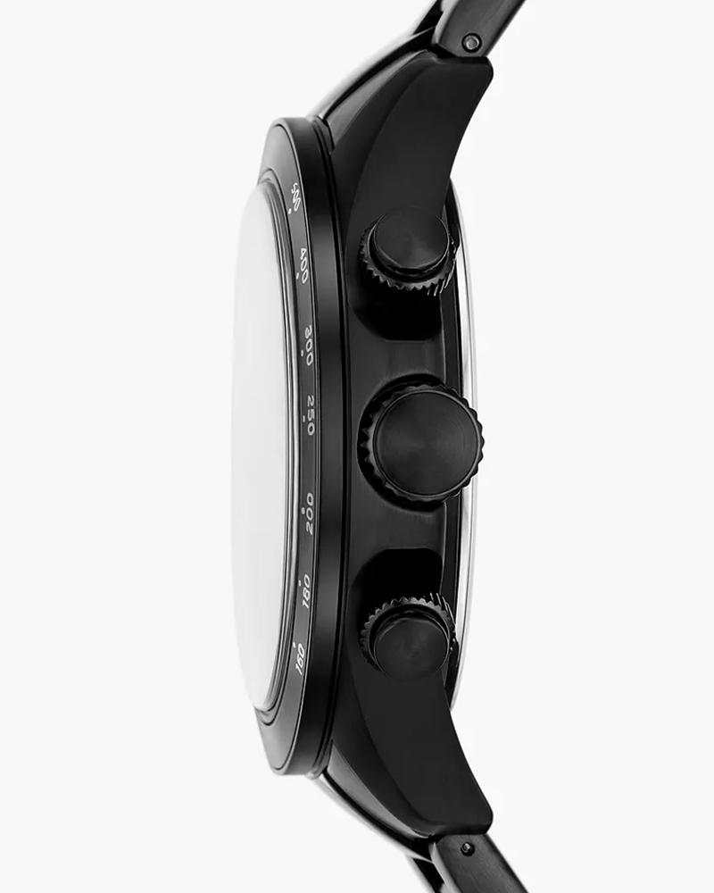 Fossil FS6125I Men's Quartz Multifunction Watch Black Dial Black Stainless Steel Strap