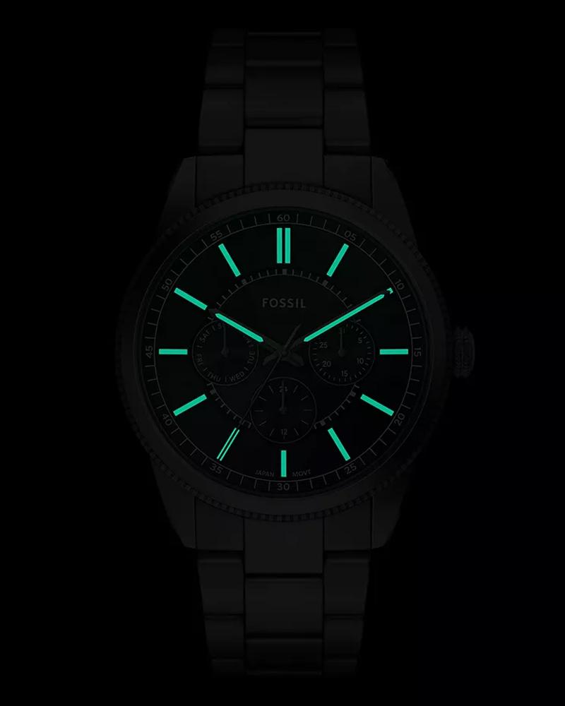 Fossil FS6136I Men's Quartz Multifunction Watch Black Dial Gunmetal Stainless Steel Strap