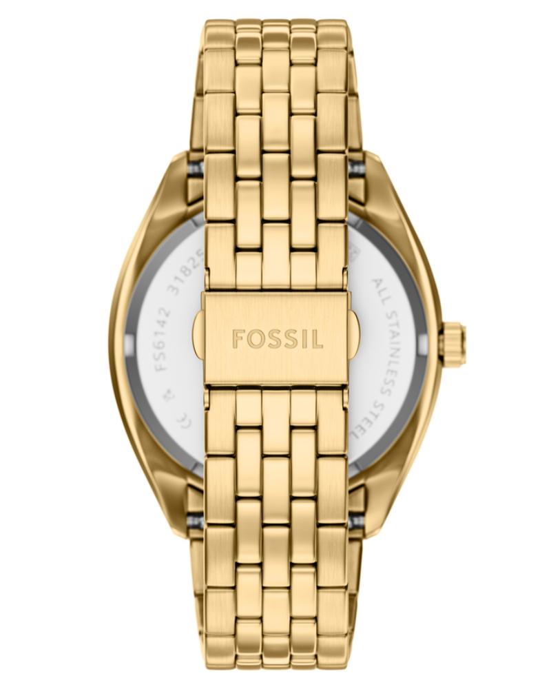 Fossil FS6142I Men's Quartz Day Date Watch Green Dial Gold Stainless Steel Strap