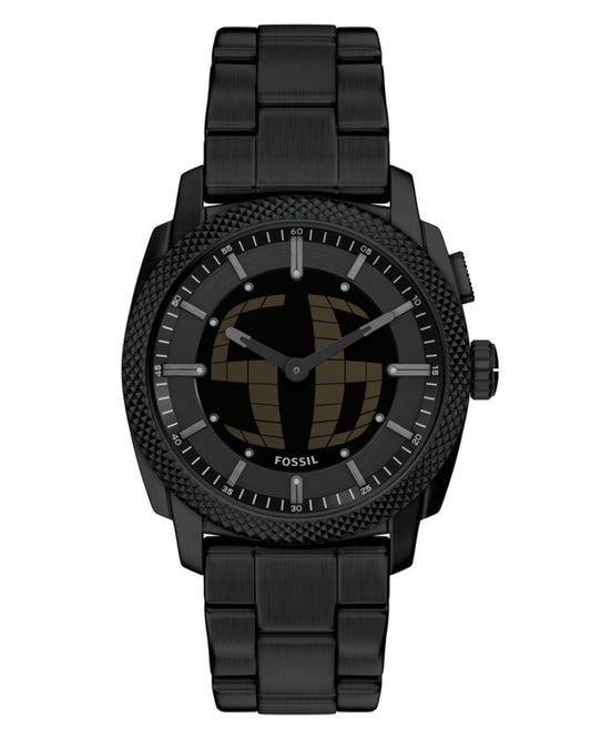 Fossil FS6156 Men's Quartz Chronograph Watch Black Dial Silver Stainless Steel Strap