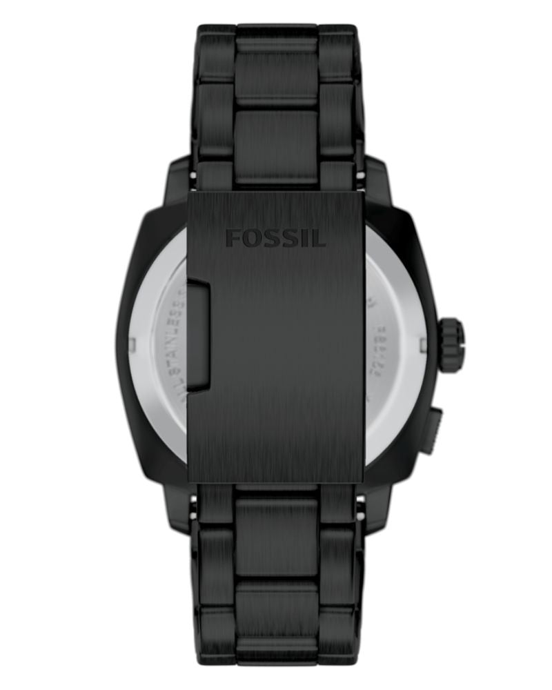 Fossil FS6156 Men's Quartz Chronograph Watch Black Dial Silver Stainless Steel Strap