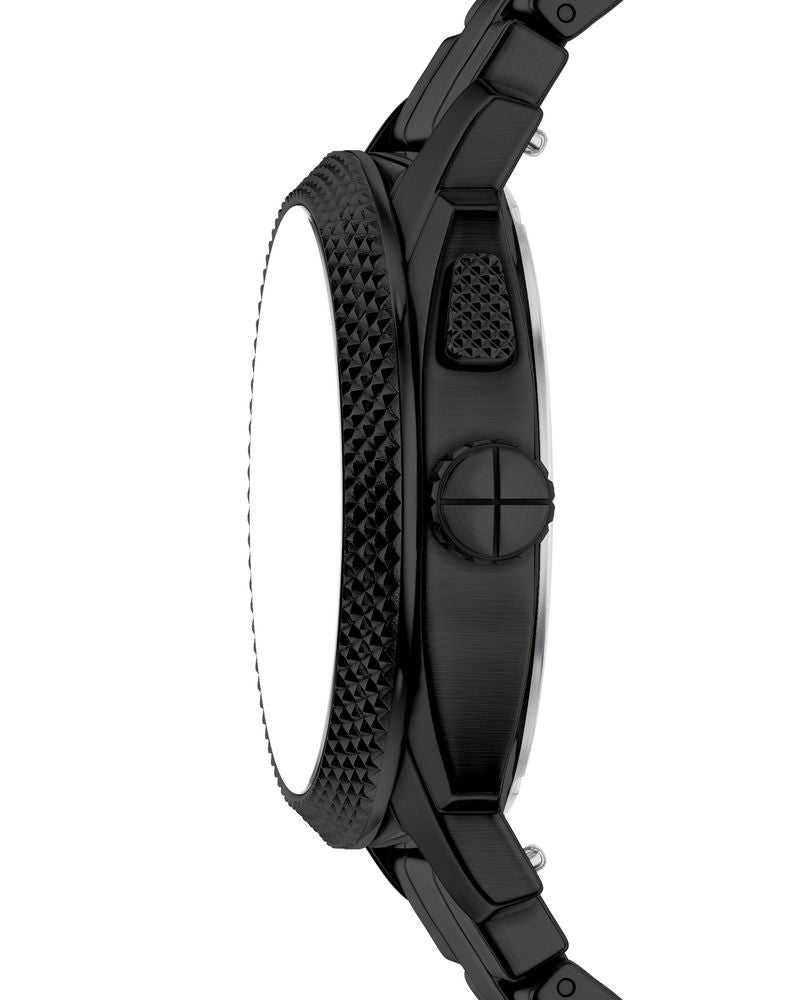 Fossil FS6156 Men's Quartz Chronograph Watch Black Dial Silver Stainless Steel Strap