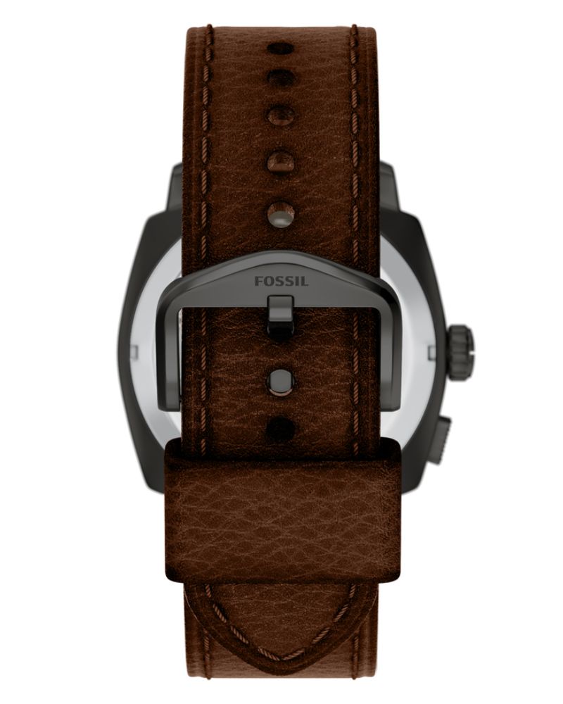 Fossil FS6165 Men's Analog-Digital Quartz Watch Black Dial Brown Leather Strap