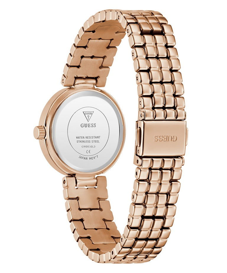 Guess GW0930L3 Clara Women's Rose Gold Analog Watch with White Dial