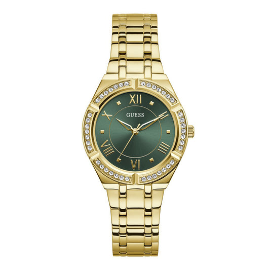 Guess GW0033L8 Women's Cosmo Green Dial Watch Gold-Tone And Green Analog Quartz Watch