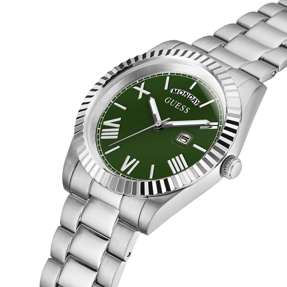 Guess GW0265G10 Quartz Analog Green Dial Men’s Watch with Stainless Steel Strap