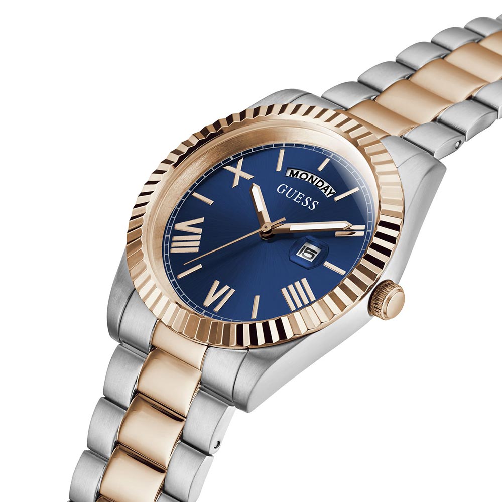 GUESS GW0265G12 Quartz Men’s Two-Tone Stainless Steel Analog Watch with Blue Dial