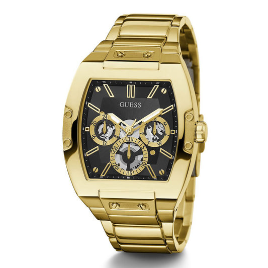 GUESS GW0456G1 Phoenix Gold‑Tone Men’s Multifunction Watch Black Dial